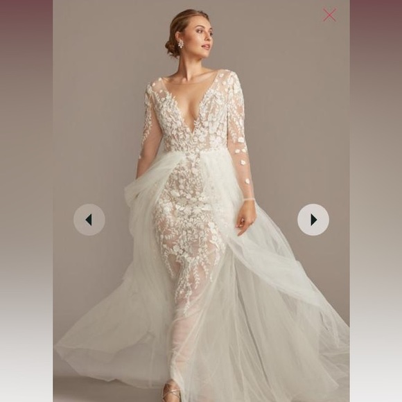 David bridal Wedding dress , size 2 - Picture 2 of 14